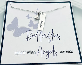 Memorial gift, Loss of Loved One, Loss of Nana, Butterflies appear when loved one are near, Memorial Necklace, Grief Gift, sympathy gift