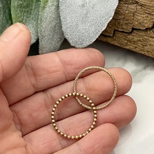Dainty Thin Stacking Rings, Gift for Her, Minimalist Accent ring, 14kt Gold Filled Bead Ring, Dot Ring, Sparkle Ring