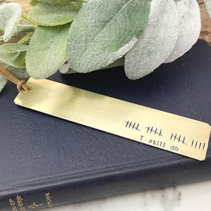 Bronze Anniversary Bookmark: 19 Years, Personalized Tally Marks