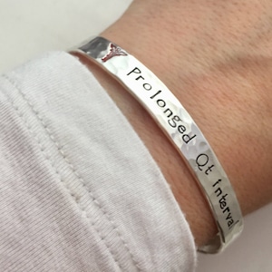 Custom Medic Alert Bracelet Personalized Bracelet -  hand stamped sterling silver cuff bracelet - Medical Alert ID bracelet