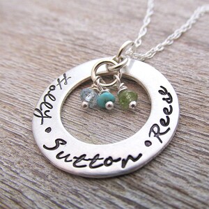Family Necklace -Custom Name Necklace - Personalized Necklace - Personalized gift for Mom Necklace - Birthstone necklace - Grandma Necklace