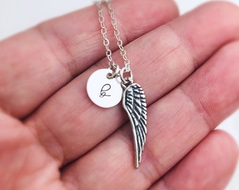 Angel Wing Necklace - Memorial Gift - Grief gift for her - Loss of a Loved One - Sympathy Gift - Love of brother sister - Miscarriage Gift -