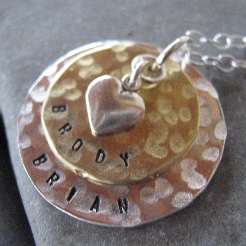 Layered Love Mom Necklace hand stamped necklace personalized necklace mothers necklace personalized gift for her image 3