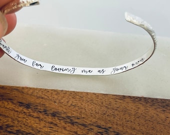 Mother of the Groom Gift, Step Mother Gift bracelet- Hidden Message Bracelet - Thank you for loving me as your own