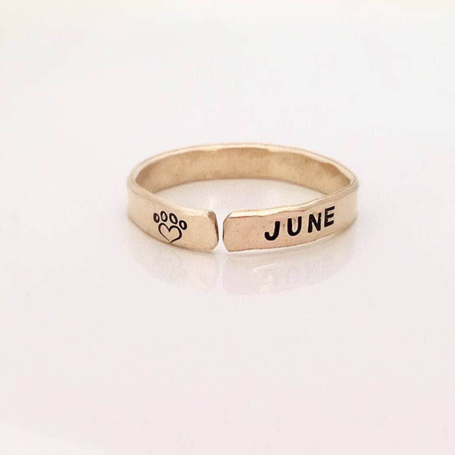 Personalized Pet Ring Gold Dainty Ring Custom Dog Ring Etsy