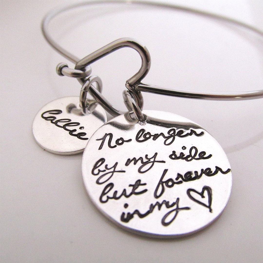 Loss Of Pet Dog Pet Memorial Bracelet - No Longer By My Side But Forever In My Heart | Loss Of Dog Cat Remembrance Jewelry Stainless Steel Pet Memorial Bracelet - Foto 12