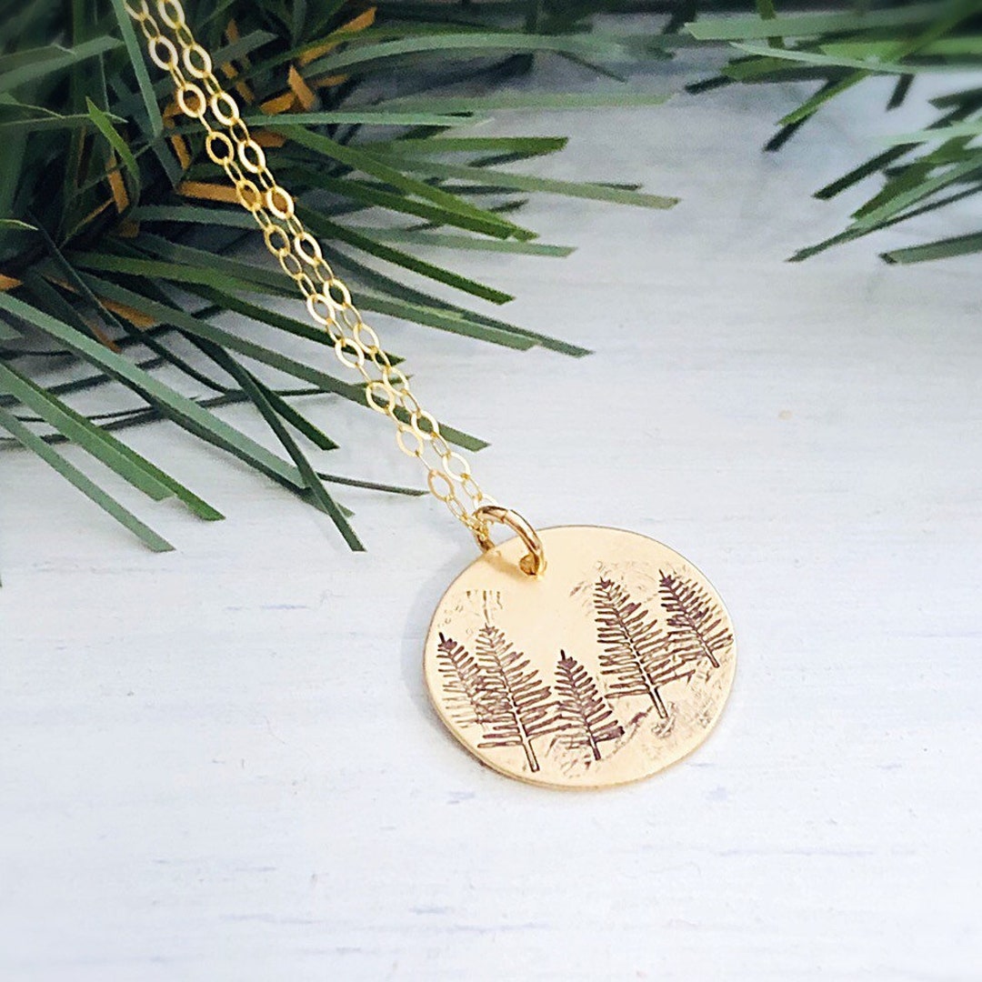 Tree Necklace Forest Necklace Gift for Her Stocking Stuffer Winter Birthday Necklace Pine Tree ...