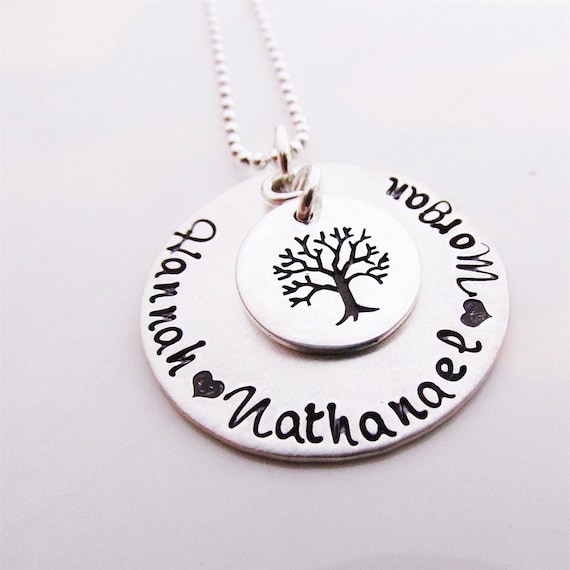 Personalized Jewelry -custom Name Necklace Family Tree Hand