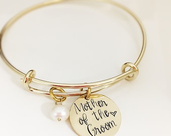 Mother of the Groom Bracelet - Mother of the Groom Gift - Gift for Mom Wedding - Gold Wedding Gifts for mother in law - Gold Charm Bracelet