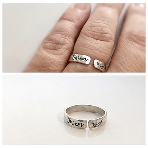 Grief Gift - Personalized Ring - Memorial Ring - Custom Memorial - Wrap Ring - Memorial Jewelry - Loss of Baby - Miscarriage Gift -