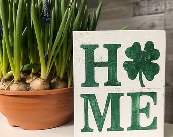 Tiered Tray Sign for St. Patrick's Day Decor -  mini sign - Farmhouse Decor  - Shelf Sitter Home Sign - Shamrock sign