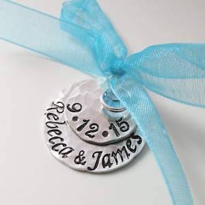 Personalized Something Blue Bridal Charm, Custom Wedding Charm,  Bouquet Charm, Gift for Bride