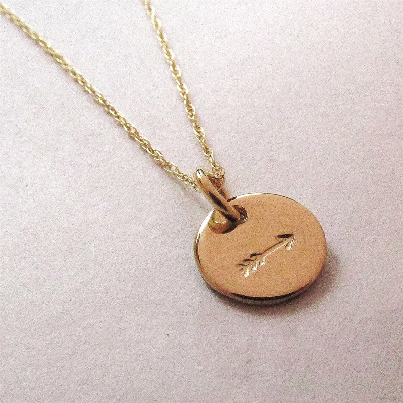 Gold Arrow Necklace 14k Solid Gold Necklace Fine Jewelry Etsy