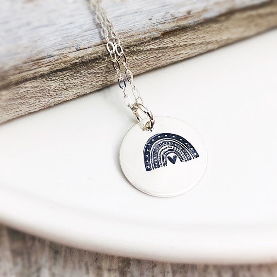 Rainbow Necklace Rainbow Disc Necklace 