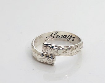 Adjustable Ring, Word Ring, Gift under 25, Hidden Message Ring, Personalized Ring, Wrap Ring