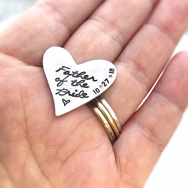 Father of the Bride Gift - Pocket Token for Dad from Bride - Heart Token - Gift from Daughter - Father Daughter Gift