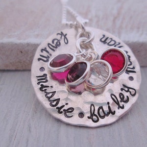 Hand stamped Necklace Mother's Necklace Personalized Mother's Necklace grandmother jewelry image 1