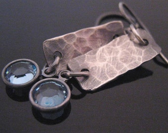 Minimalist Earrings - Rustic crystal earrings - Birthstone Earrings - Gift for her birthday - Choose your birthstone -