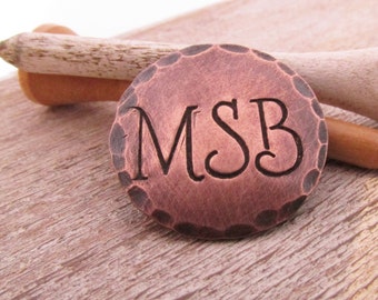 Personalized Ball Marker  - Groomsman Gift - Copper or Silver Golf Ball Marker - Personlized Golfer Gift - 7 year anniversary - copper