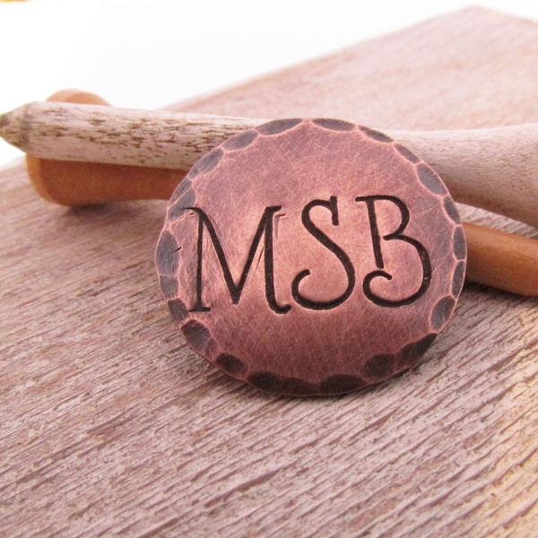 Personalized Ball Marker  - Groomsman Gift - Copper or Silver Golf Ball Marker - Personlized Golfer Gift - 7 year anniversary - copper