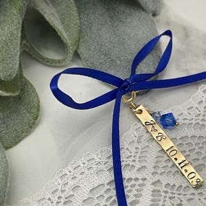 Personalized Something Blue Bridal Charm, Bouquet Charm, Gift for Bride
