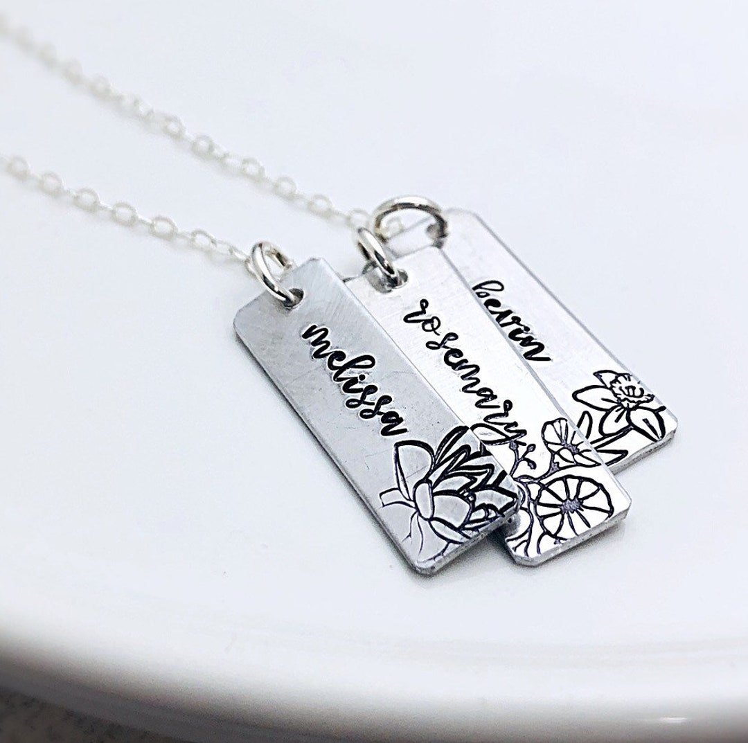 Personalized Necklace Birth Flower Necklace Mother's - Etsy