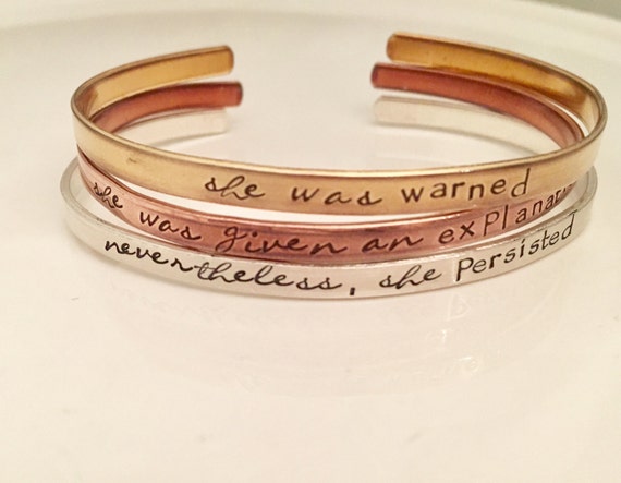 Nevertheless she shop persisted bracelet silver