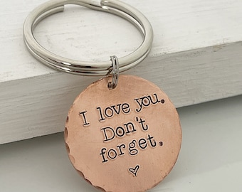 I love you Keychain, Reminder Keychain, Gift for New Driver, Valentine’s Gift