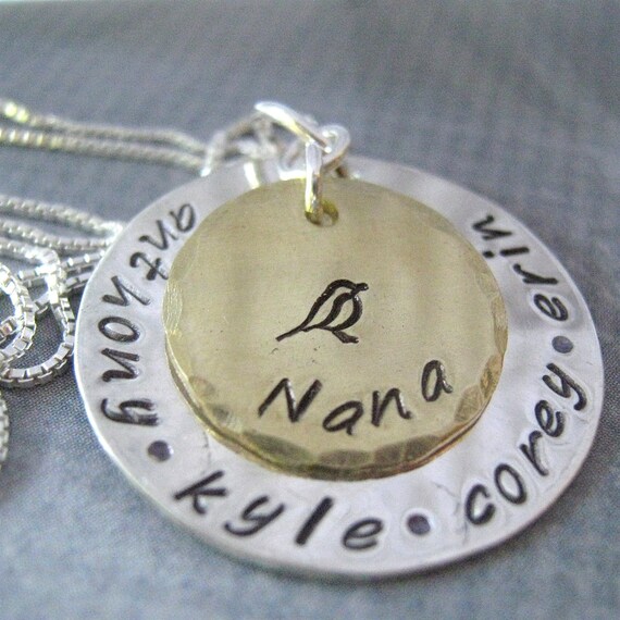 Nana necklace, Custom Name Necklace, personalized jewelry - Personalized Necklace - Hand Stamped Necklace