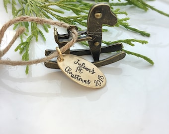 Custom Baby's First Christmas Ornament - Personalized Christmas Ornament - Rocking Horse Ornament - New Baby Gift - Rustic Holiday Decor