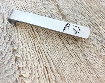 Men's Gift - Fishing Tie Bar - Fisherman Gift - Gift for Dad - Graduation Gift for him - Gift for boyfriend - Groomsmen Tie Bar