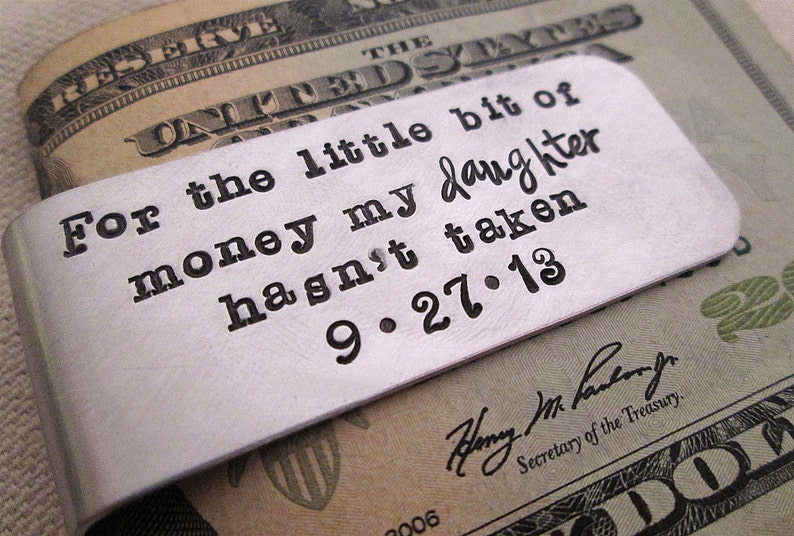 Father of the Bride Gift  - Personalized Money Clip - Aluminum Money Clip - Father Daughter - For the Little Bit of Money 