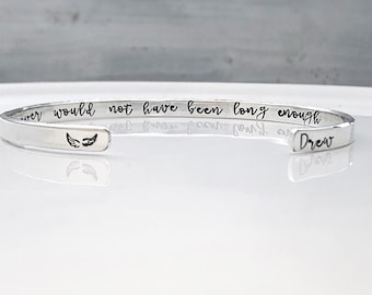 Grief Gift for Loss, Memorial Gift Bracelet for Loss of Mom, Dad, Forever would not have been long enough