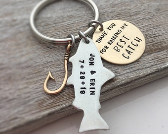 Father of the Groom Gift - My Best Catch Keychain - Father of the Bride Gift from Groom - Father In Law Gift for him - Custom Fishing