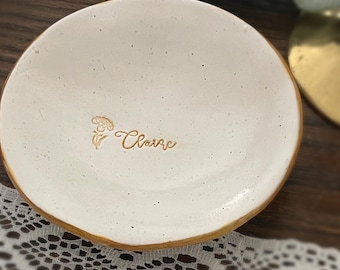 Personalized Birthflower Ring Dish, Bridesmaids Gifts, Birthday Gift for Mom Daughter Friends,