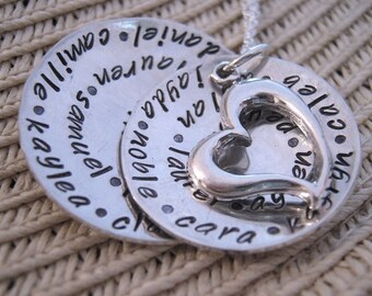 Hand Stamped Necklace - All My Loves  Custom Family Necklace - Peronalized Necklace - Grandmother Necklace