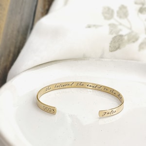 Graduation Gift for Her, Class of 2026 Personalized Grad Present, She believed she could cuff bracelet