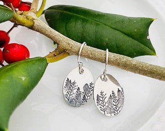Pine Tree Earrings, Forest Earrings, Forest Jewelry, Gift under 30 for her, Nature Lover Gift