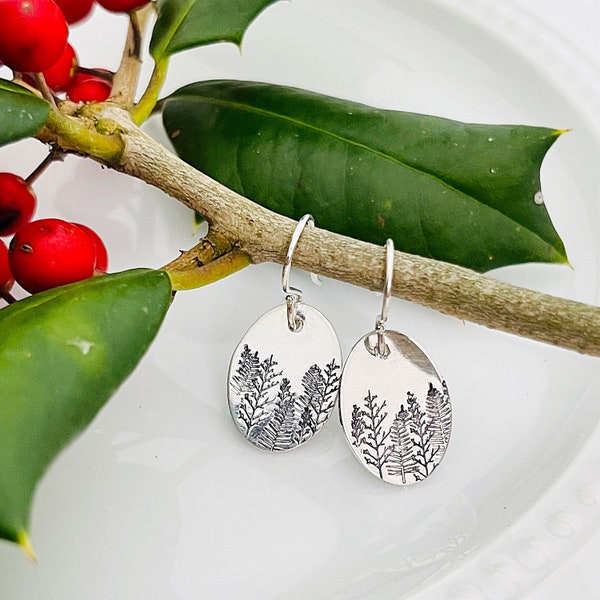 Pine Tree Earrings, Forest Earrings, Forest Jewelry, Gift under 30 for her, Nature Lover Gift