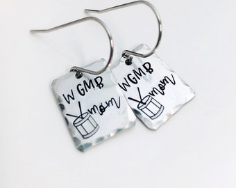 Marching Band Earrings - Band Mom Jewelry - Drum Line Earrings