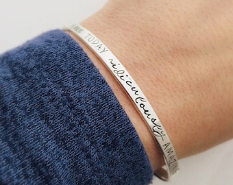 Inspirational Bracelet - Gift for her birthday - BFF Gift - Make today ridiculously amazing - Quote Jewelry - Inspiring Gift - silver cuff