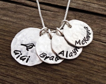 Gigi Gift for Christmas, Hand Stamped Necklace - Personalized Jewelry - Gigi Necklace - Grandmother Jewelry - Personalized Gift,