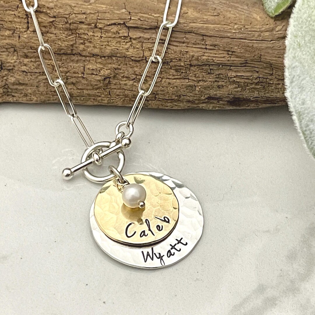Several Names Name Necklace With Multiple Names, Mom or Grandma Gift, Mixed Metals ...