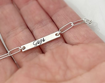 Paper Clip Bracelets, Personalized Gift for her, Minimalist, Grandma, Gigi, Nana Bracelet, Name Jewelry