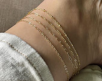 14k Gold Filled Ankle Bracelet, Summer Jewelry, Gold Chain Anklet