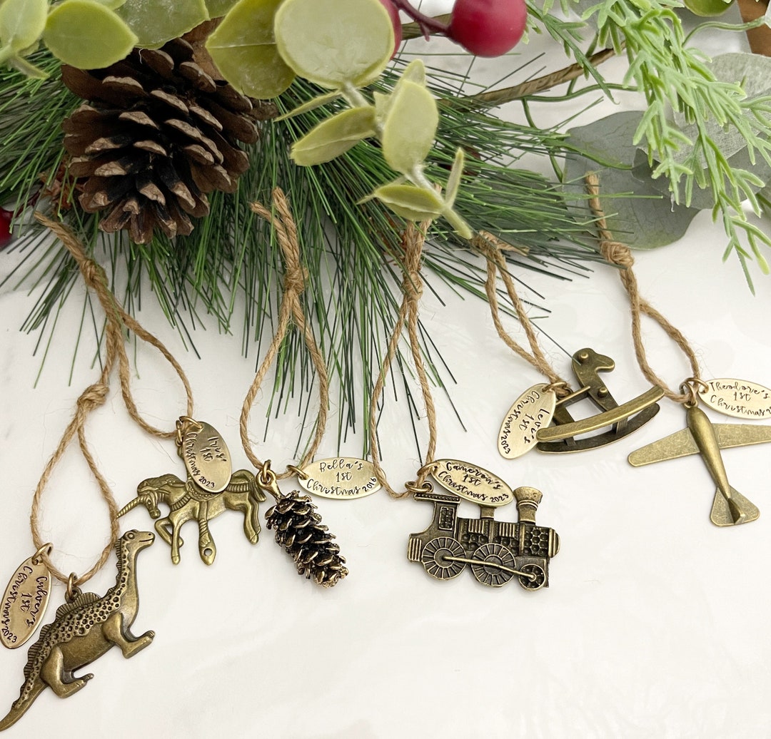 Custom Baby's First Christmas Ornament, 2023 Choose your design, Personalized Christmas Ornament, - New Baby Gift - Rustic Holiday Decor