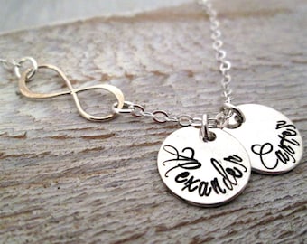 Infinity Mother's Necklace - Mothers Jewelry -   Hand Stamped Necklace -