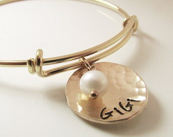 Gift for GiGi Bracelet -  Gold Name Bracelet - Gold Filled Grandmother Gift - Grandma Bracelet - Gigi Gift for Mother's Day - Best Gigi