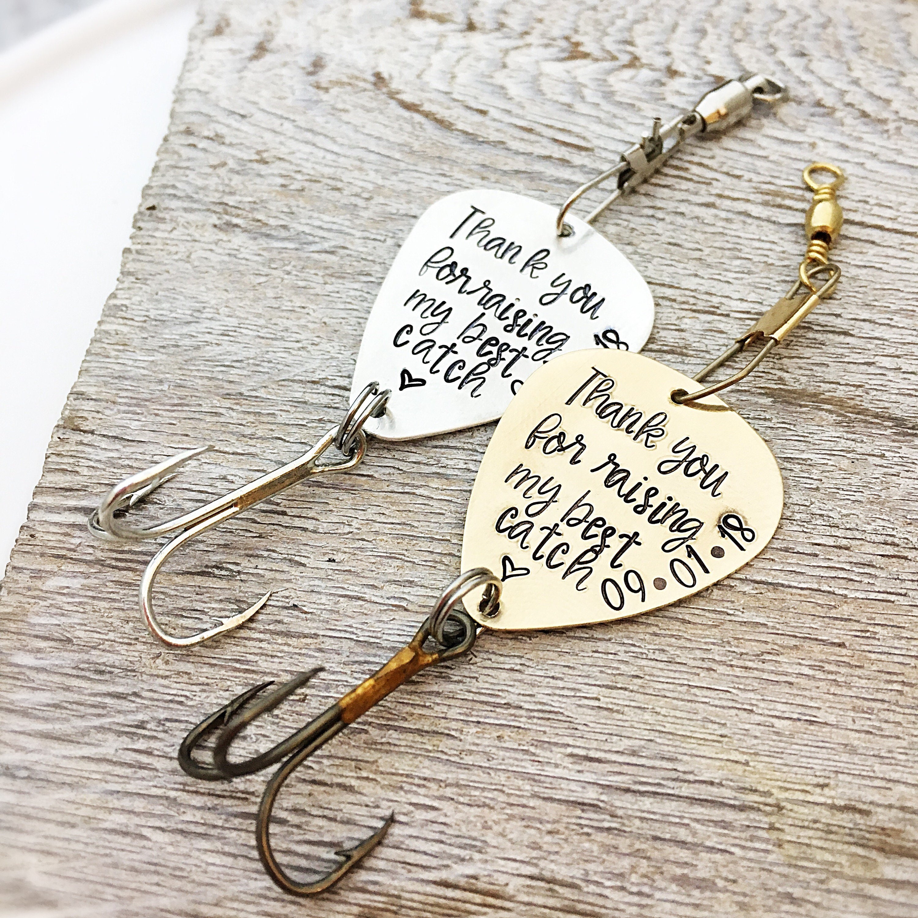 Father of the Bride Gift Father of the Groom Gift Personalized Fishing Lure  Fathers Gift Set of 2 Wedding My Best Catch 