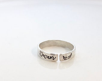 Memorial Gift,  Personalized Ring - Custom Memorial Ring - Memorial Jewelry - Loss of a loved one - Miscarriage Gift -
